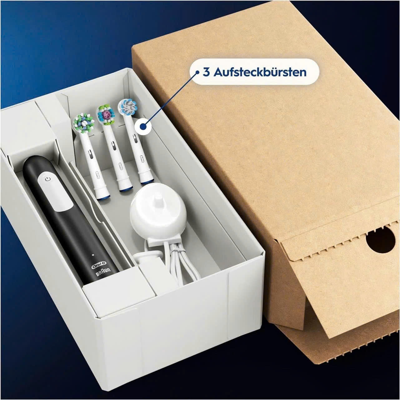 Bàn Chải Đánh Răng Điện Oral-B kèm 3 đầu bàn chải | Pro 1 SIOC