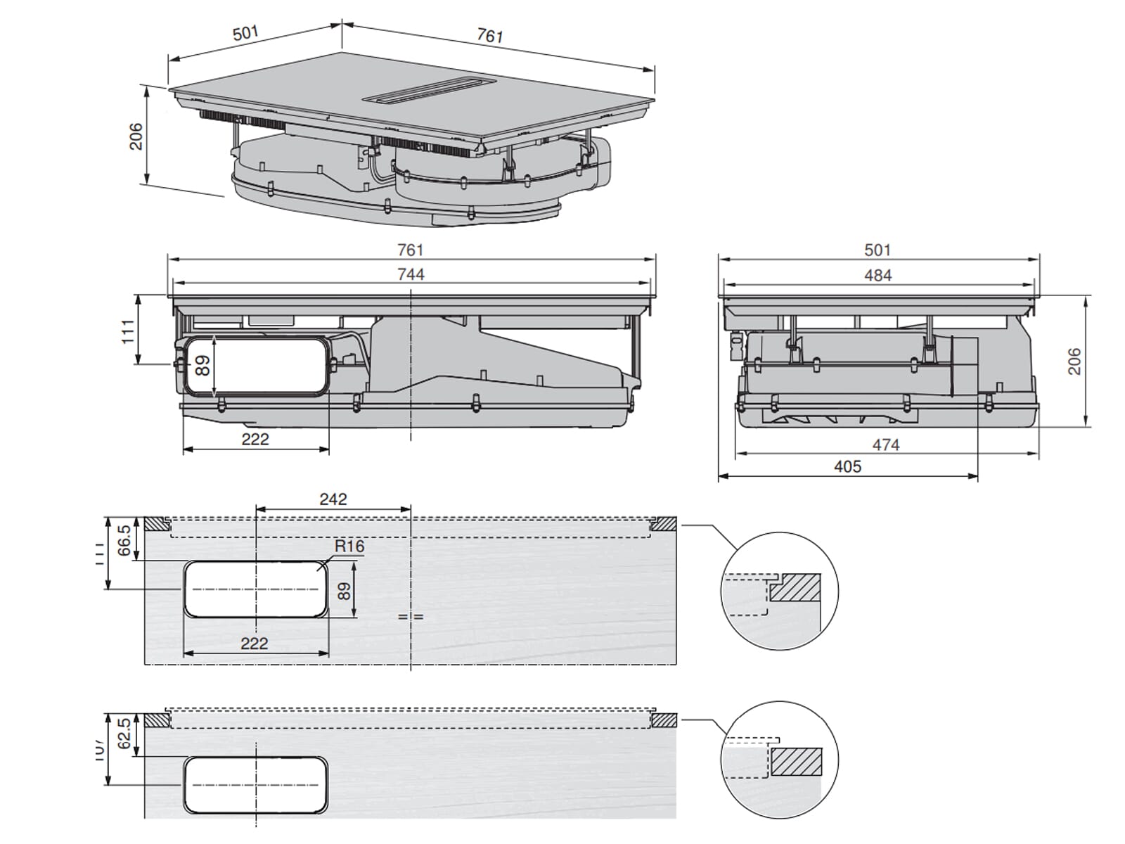 Bếp từ kết hợp máy hút mùi V-ZUG  V4000 I804 | 3109600001