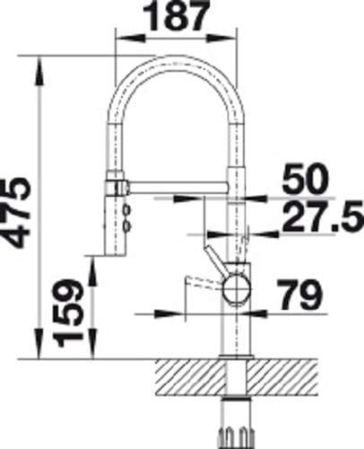 Vòi rửa bát  Blanco  Catris-S Flexo  màu inox xước | 525792