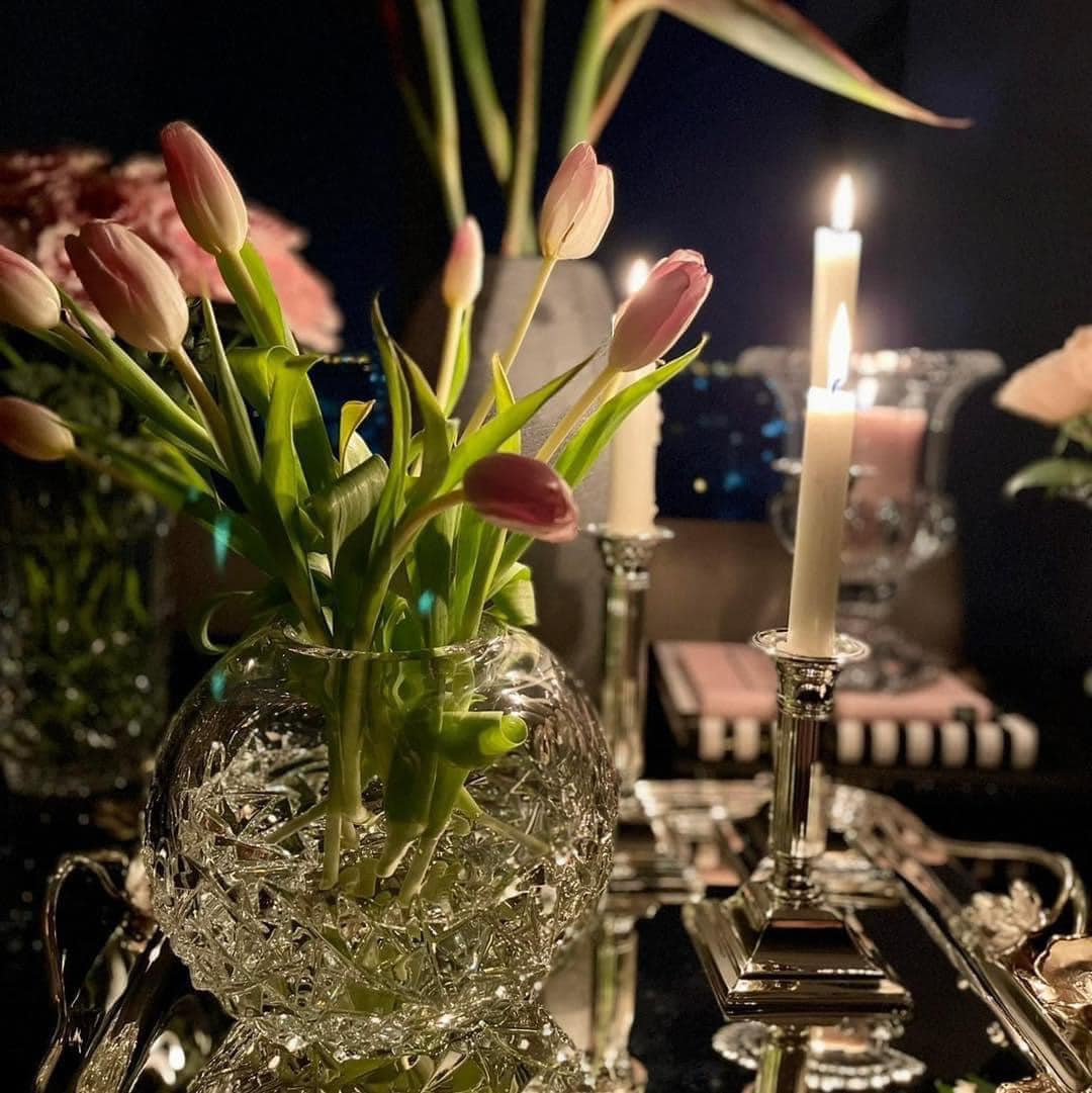 Lọ hoa cầu tròn pha lê Bohemia Sheffield 20.5cm