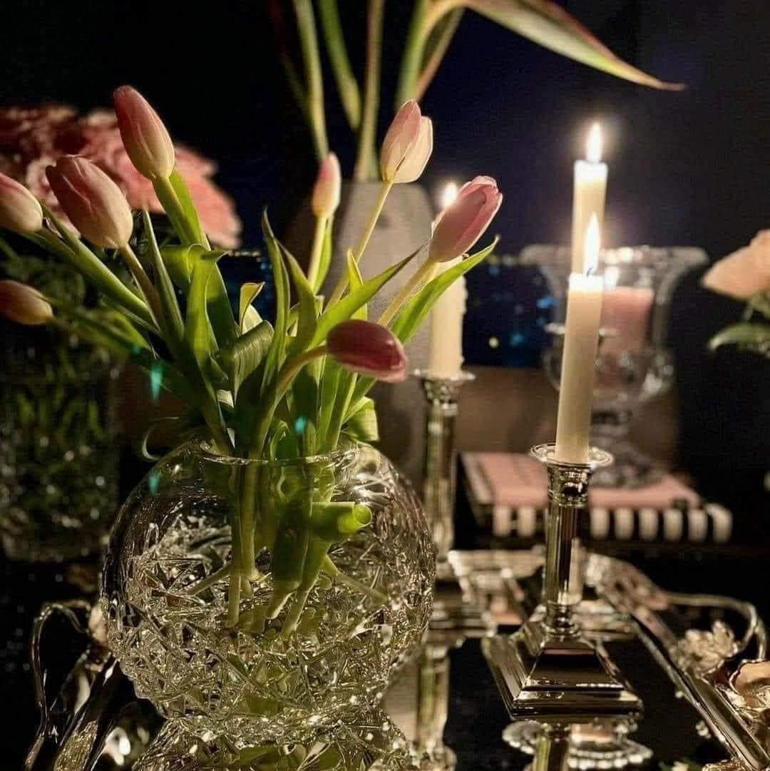 Lọ hoa cầu tròn pha lê Orrefors | 20cm