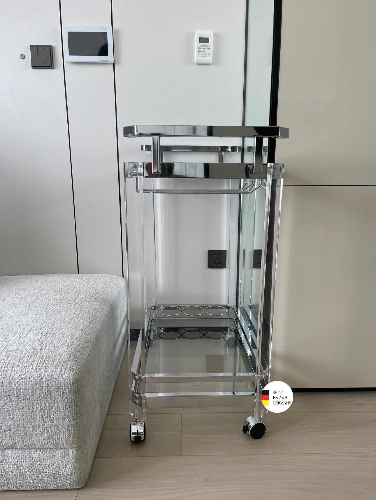 Xe đẩy rượu Bar cart Steve Silver Aerin