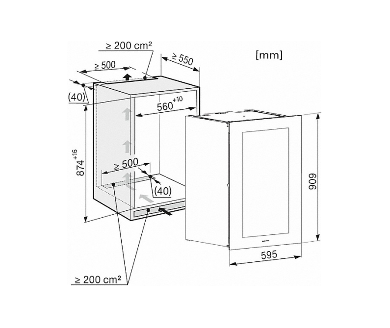 Tủ bảo quản Rượu Vang âm tủ Miele 33 Chai | KWT 6422 iG