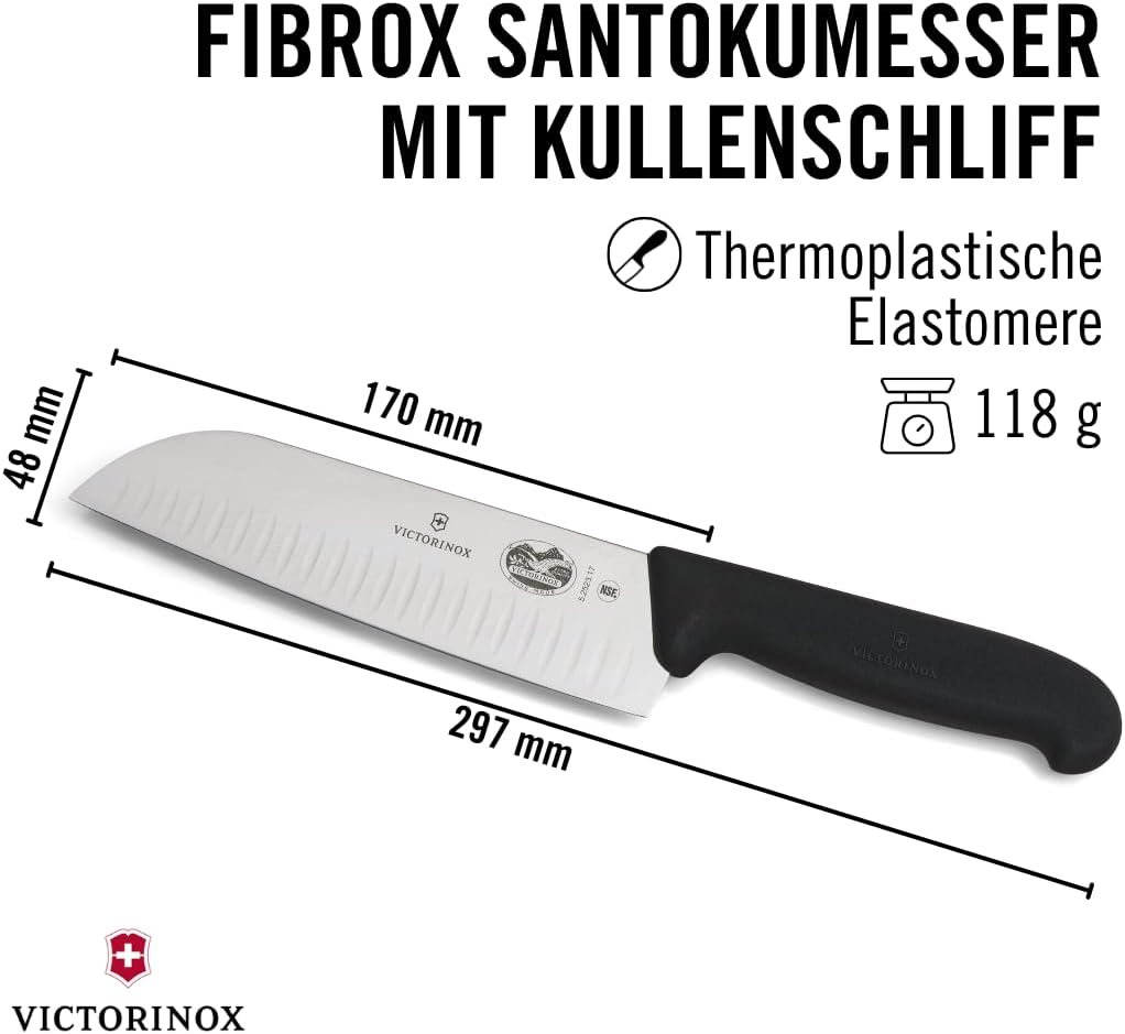 Dao bếp Victorinox Fibrox Santokumesser 17cm | 5.2523.17BK