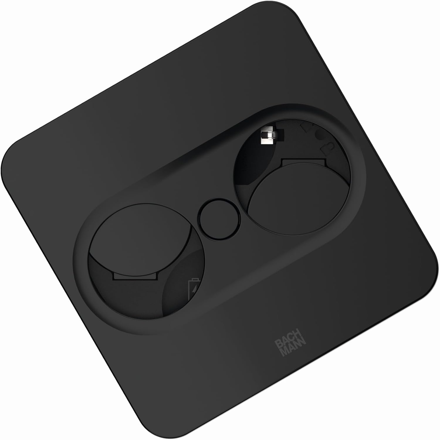 Ổ cắm âm bàn Bachmann Matt black | TWIST 2 square