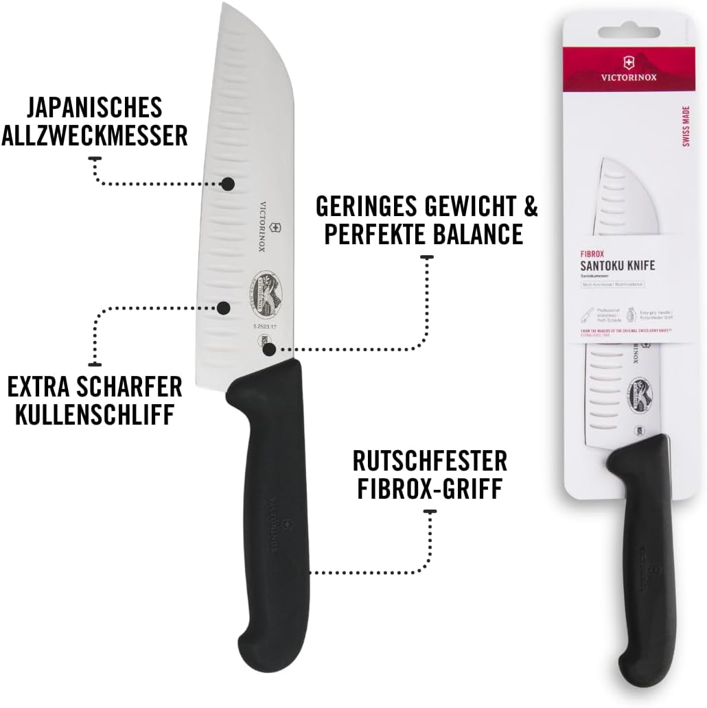 Dao bếp Victorinox Fibrox Santokumesser 17cm | 5.2523.17BK