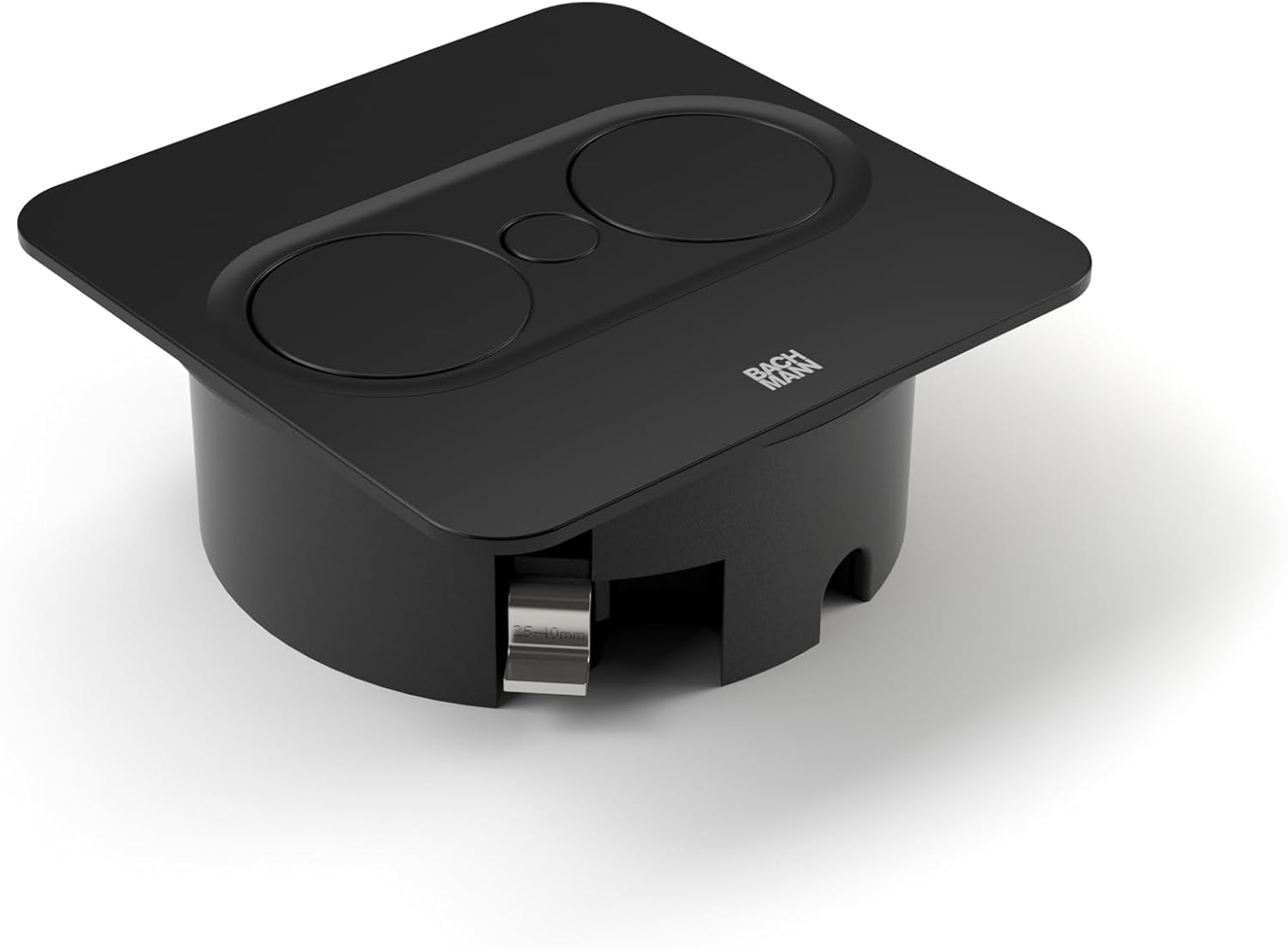 Ổ cắm âm bàn Bachmann Matt black | TWIST 2 square