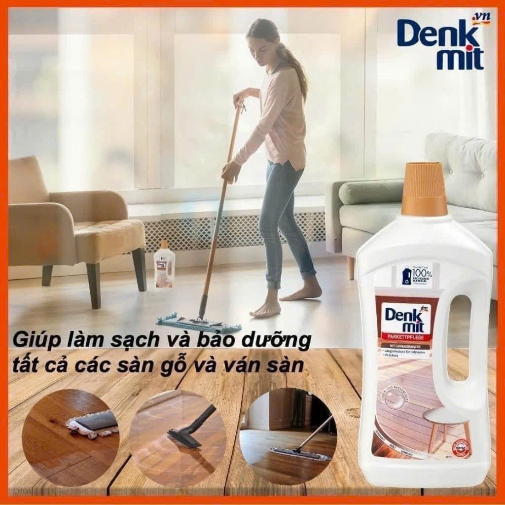 Nước lau sàn gỗ chuyên dụng Denkmit bảo vệ sàn gỗ
