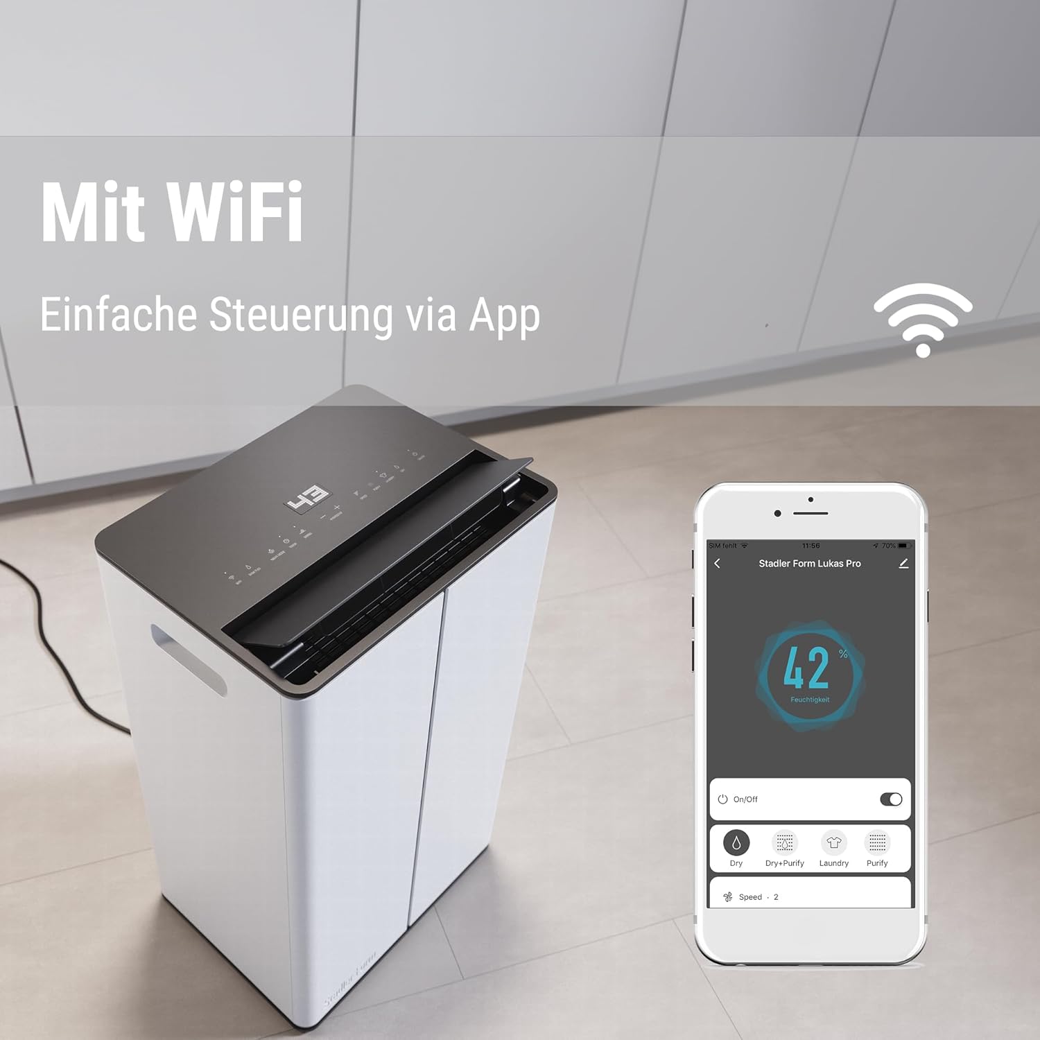 Máy hút ẩm kèm lọc không khí Stadler Form Lukas Pro | 50L