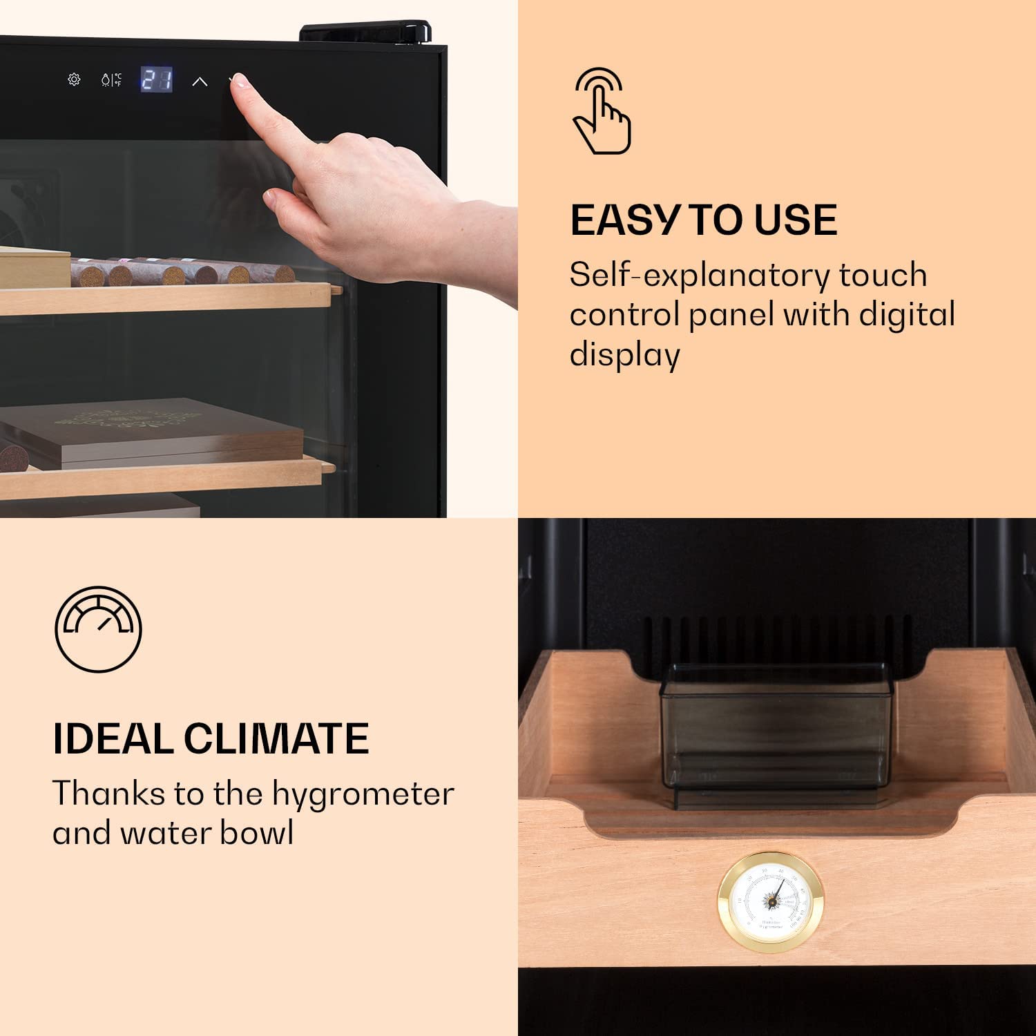 Tủ bảo quản Cigar Klarstein El Presidente 48L màu đen | 10036103