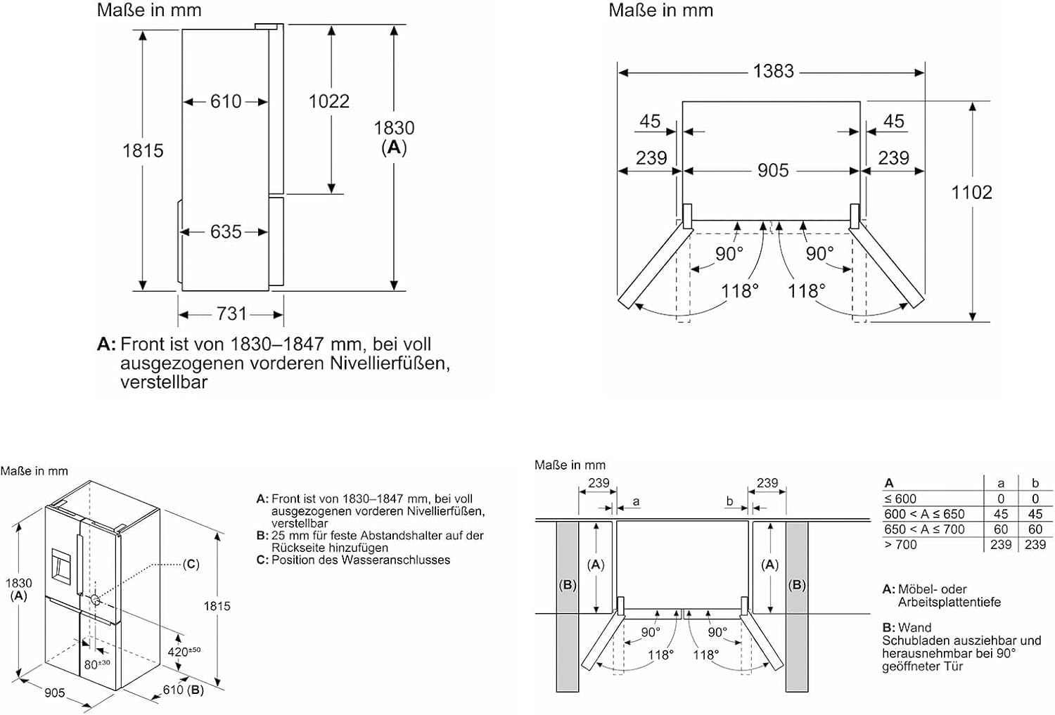 Tủ lạnh 4 cánh Bosch Series 6 | KFD96APEA