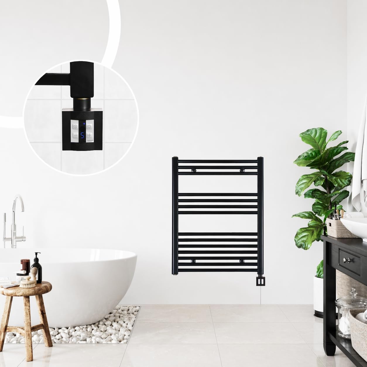 Sưởi khăn tắm Anapont , màu đen, Made in Germany | 775x600mm