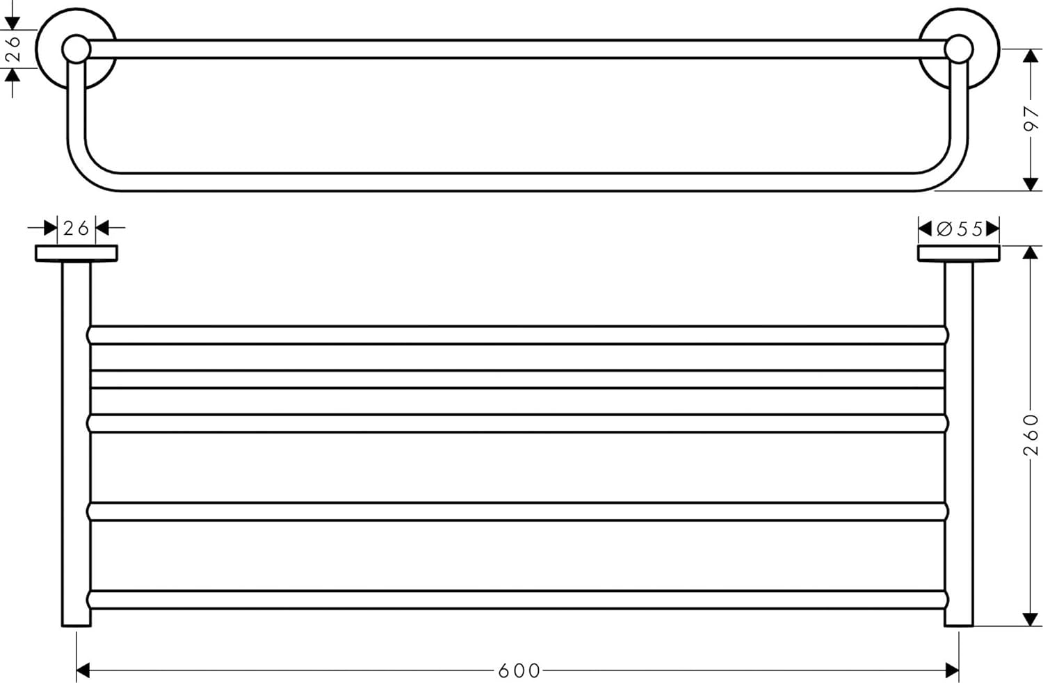 Giá để khăn tắm Hansgrohe Logis | 41720000