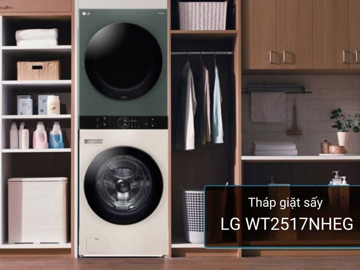 Tháp giặt sấy LG Inverter 25/17kg | WT2517NHEG