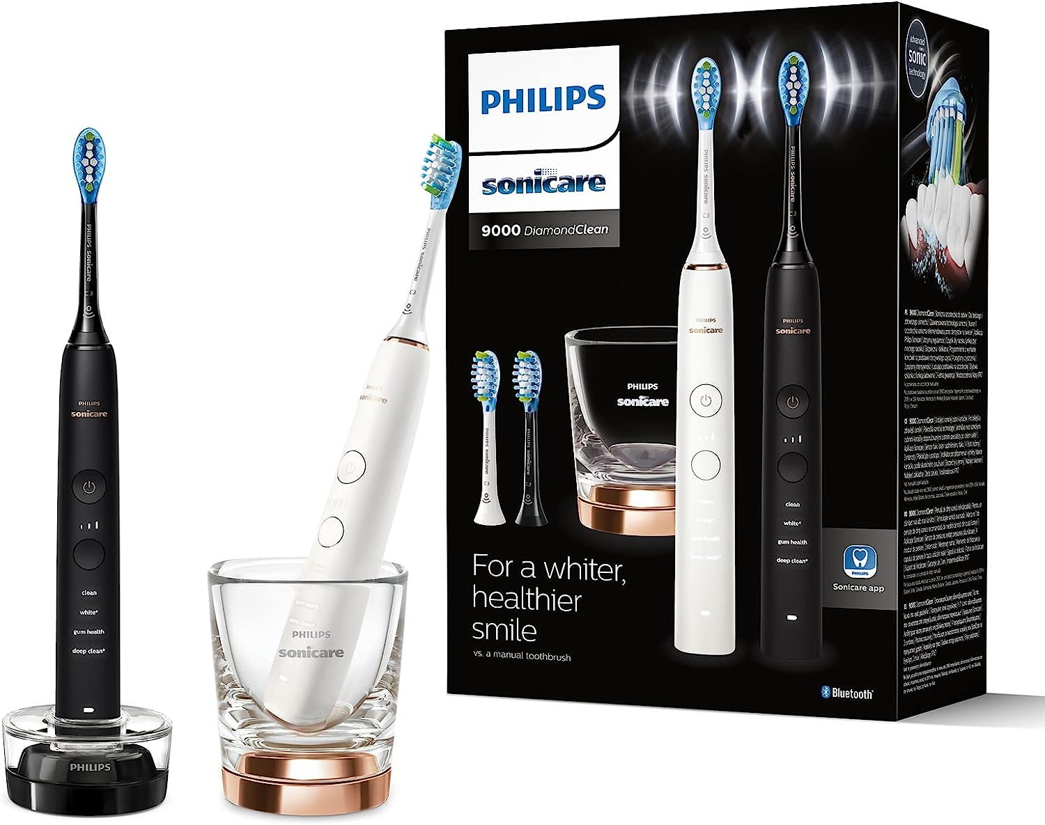 Bàn Chải Điện Philips Sonicare 2 bàn chải, 4 đầu bàn chải | HX9914