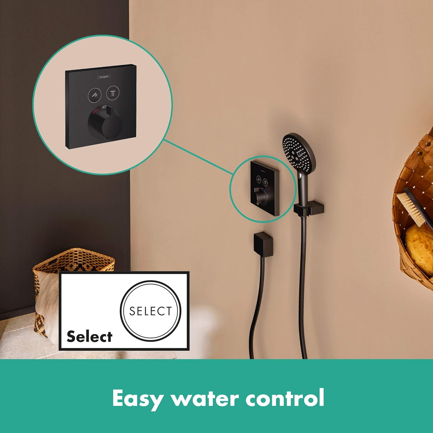 Sen tắm âm tường Hansgrohe Raindance E & Shower màu đen | 27939670