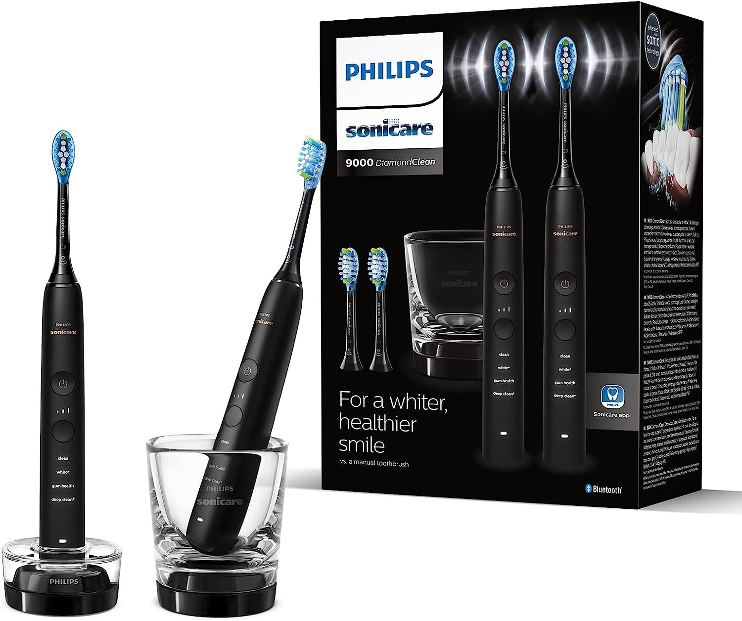 Bàn Chải Điện Philips Sonicare 2 bàn chải, 4 đầu bàn chải | HX9914