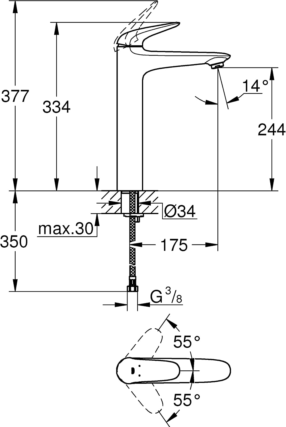 Vòi lavabo Grohe Eurostyle | 23719003