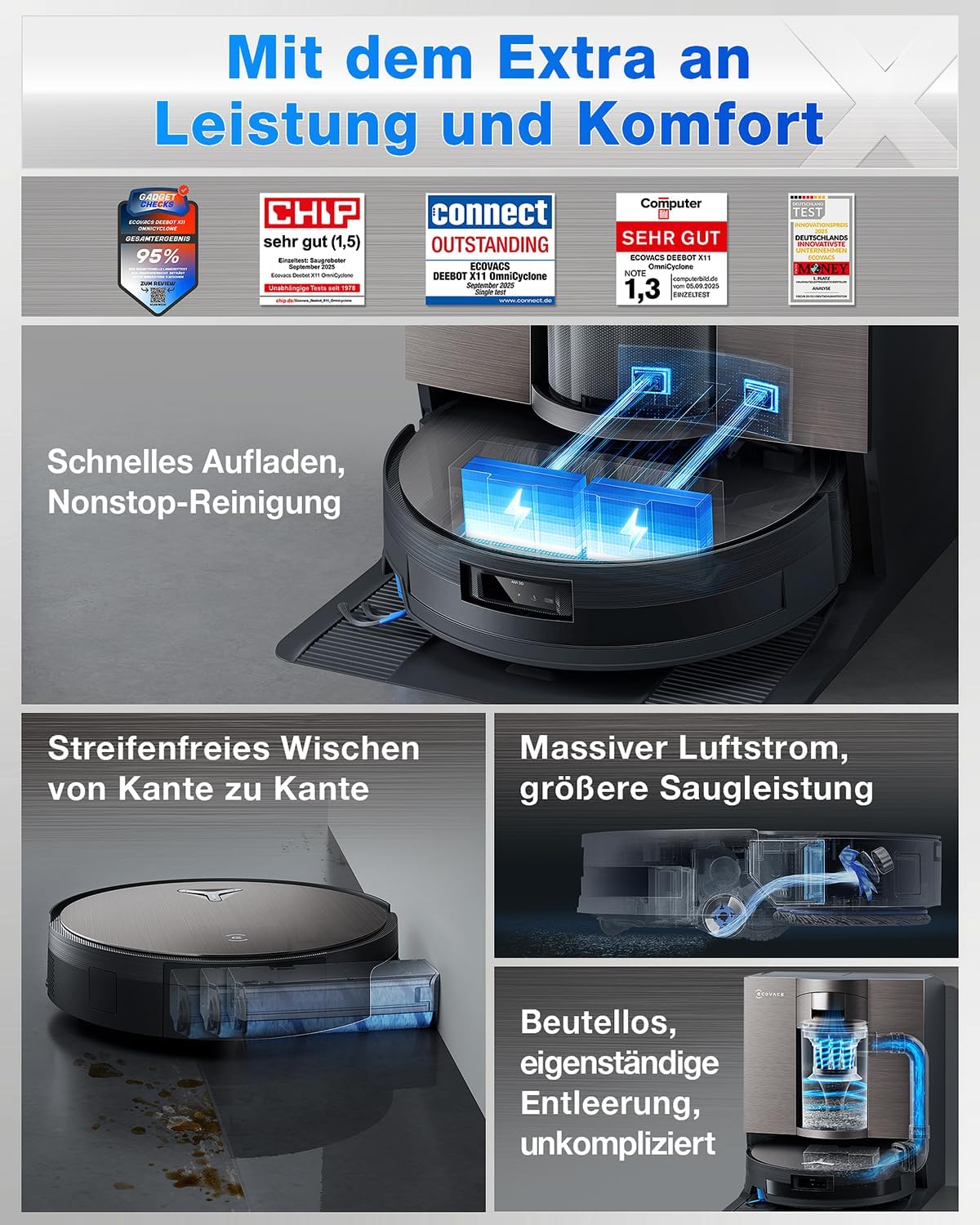 Robot hút bụi Ecovacs Deebot OmniCyclone | X11