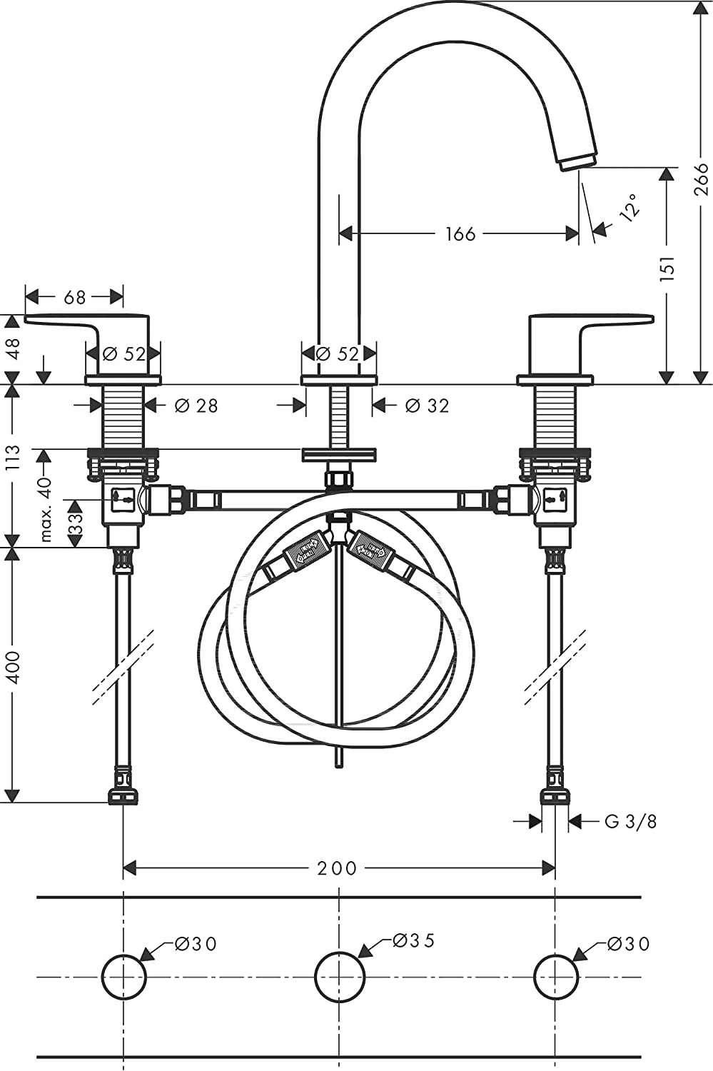 Vòi lavabo Hansgrohe Vernis Blend | 71553000