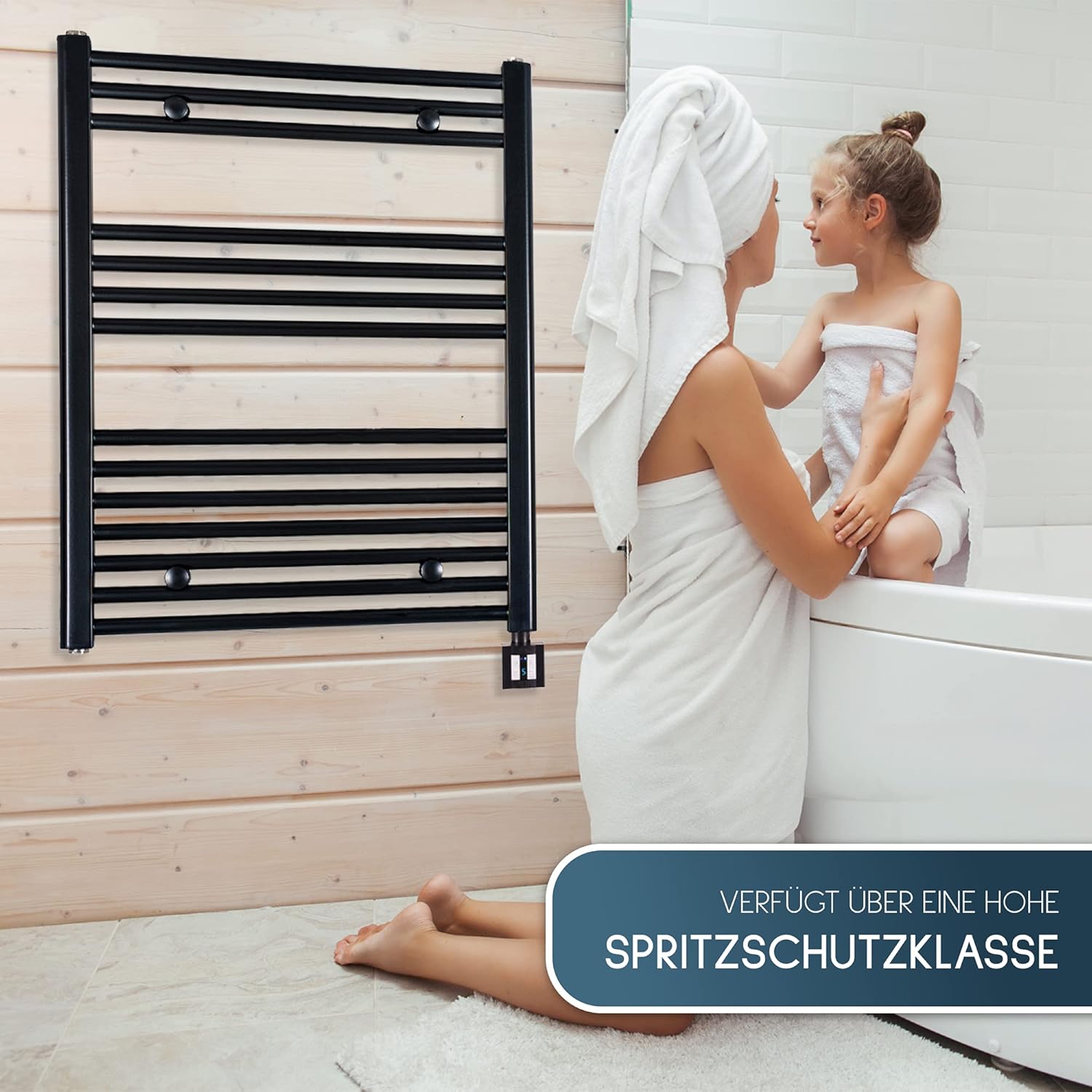 Sưởi khăn tắm Anapont , màu đen, Made in Germany | 775x600mm