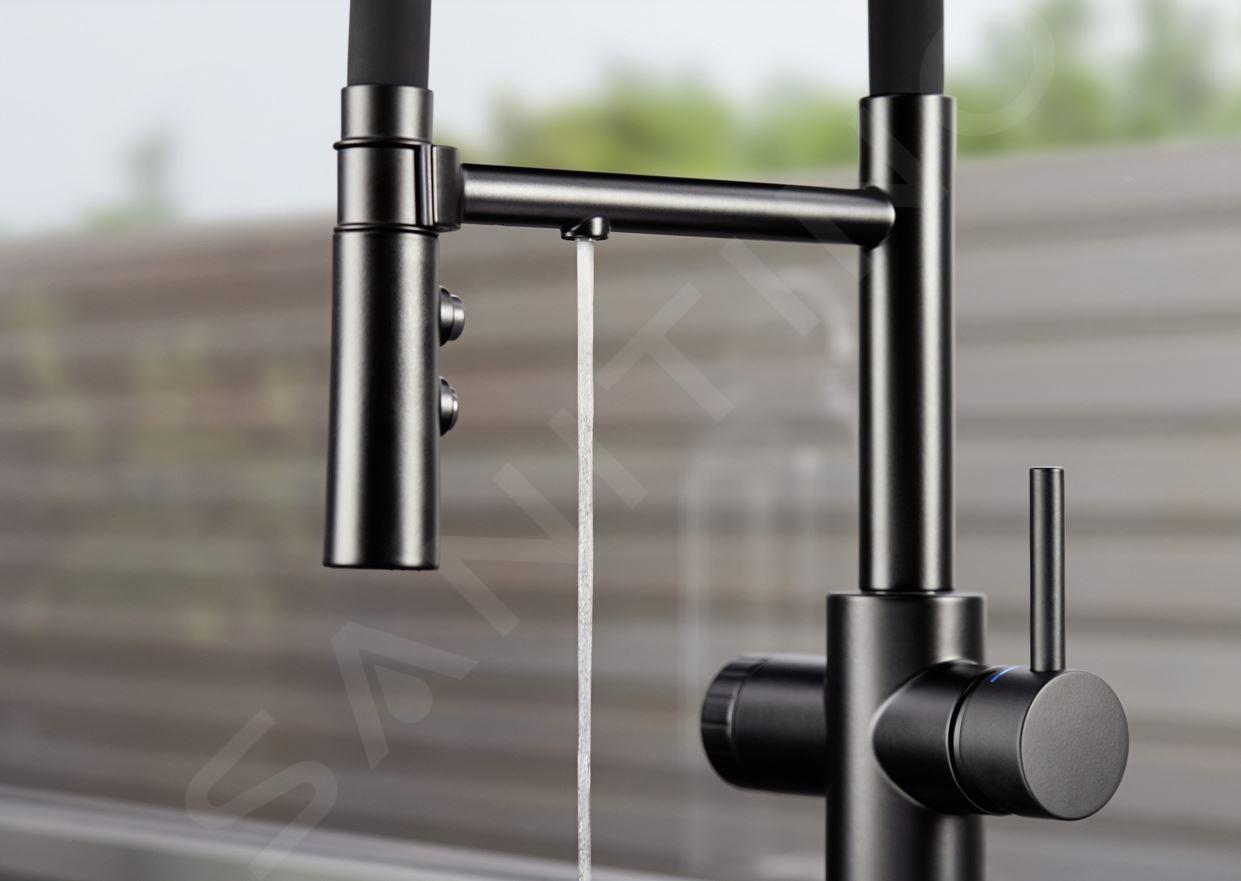 Vòi rửa bát Blanco Catris Filter, kèm vòi nước lọc | 526707 - Màu đen