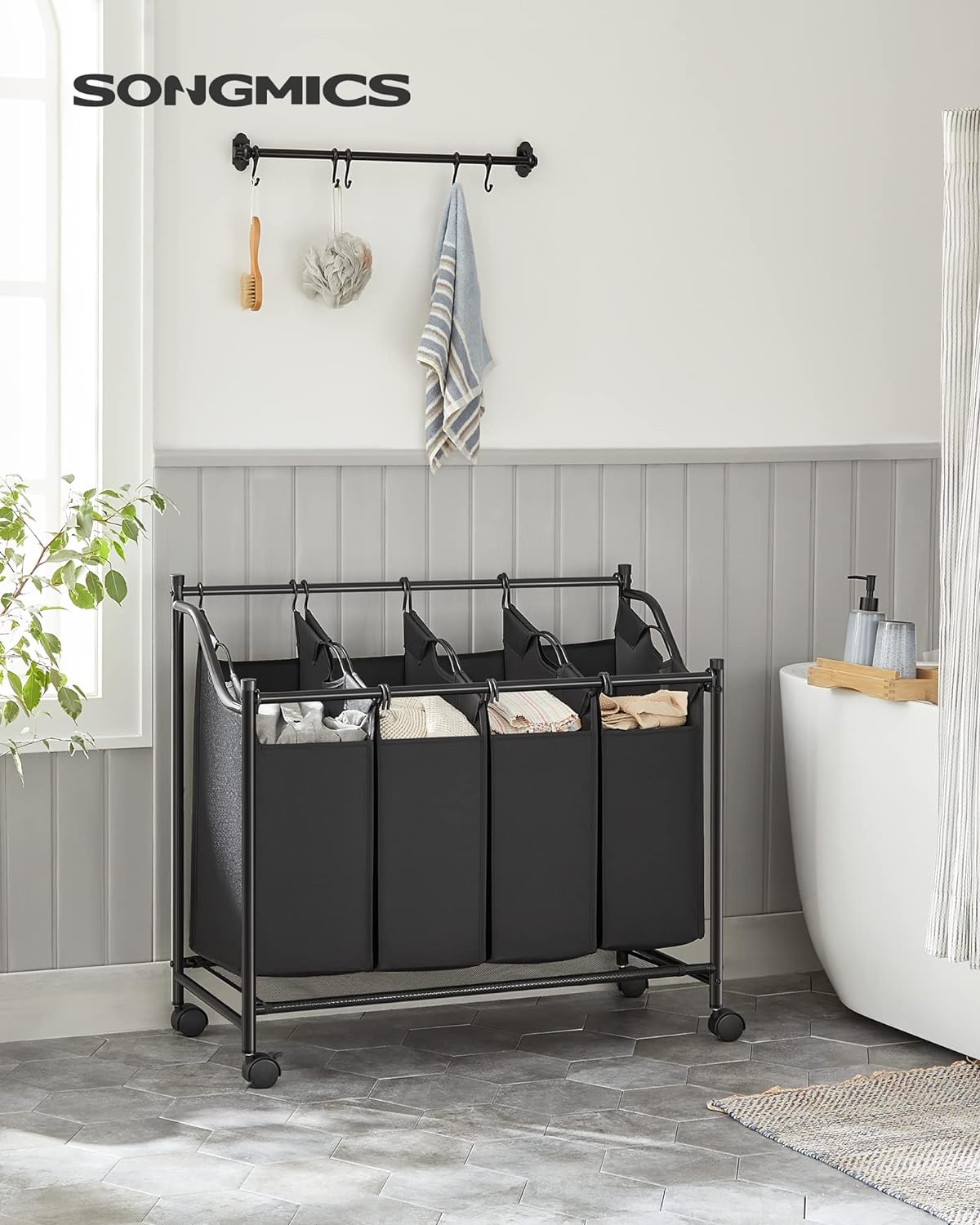 Giỏ đựng đồ giặt Songmics Laundry Basket Laundry Hamper | Màu đen