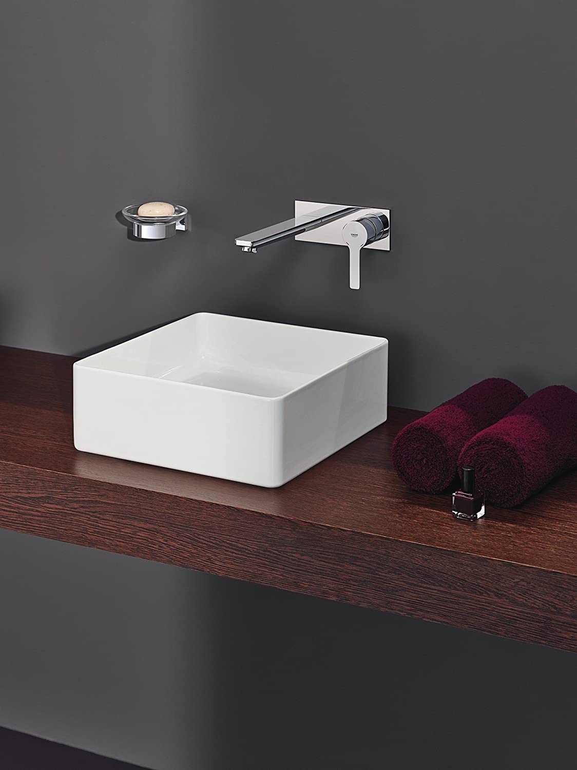 Vòi Lavabo âm tường Grohe Lineare | 23444001+23571000
