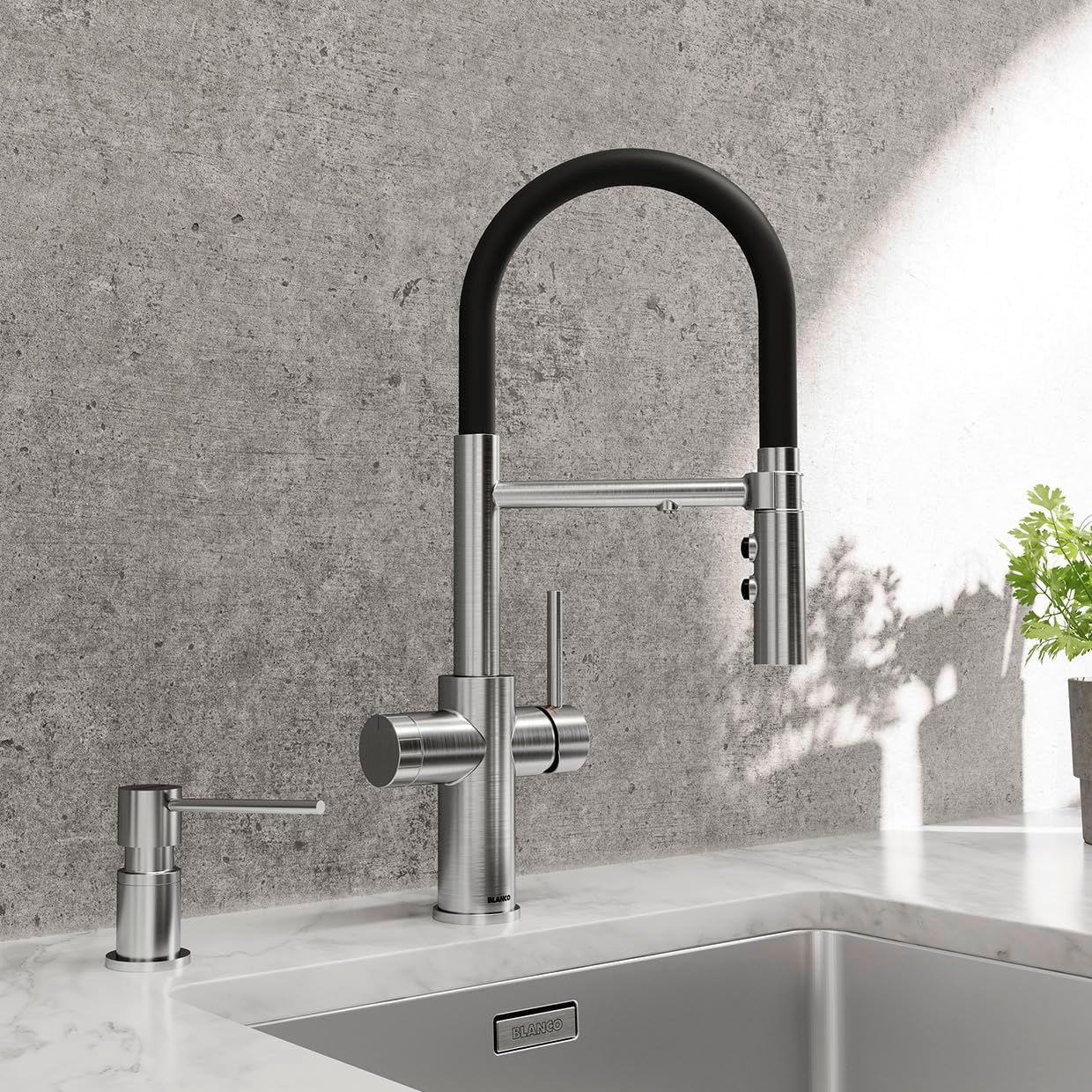 Vòi rửa bát Blanco Catris Filter, kèm vòi nước lọc | 526705 - Màu Chrome