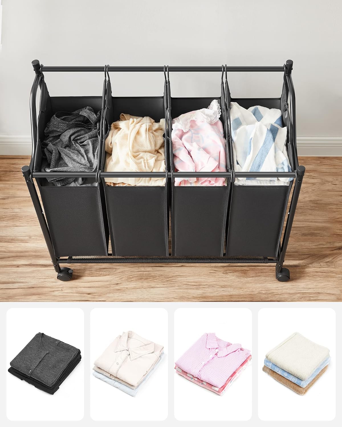 Giỏ đựng đồ giặt Songmics Laundry Basket Laundry Hamper | Màu đen