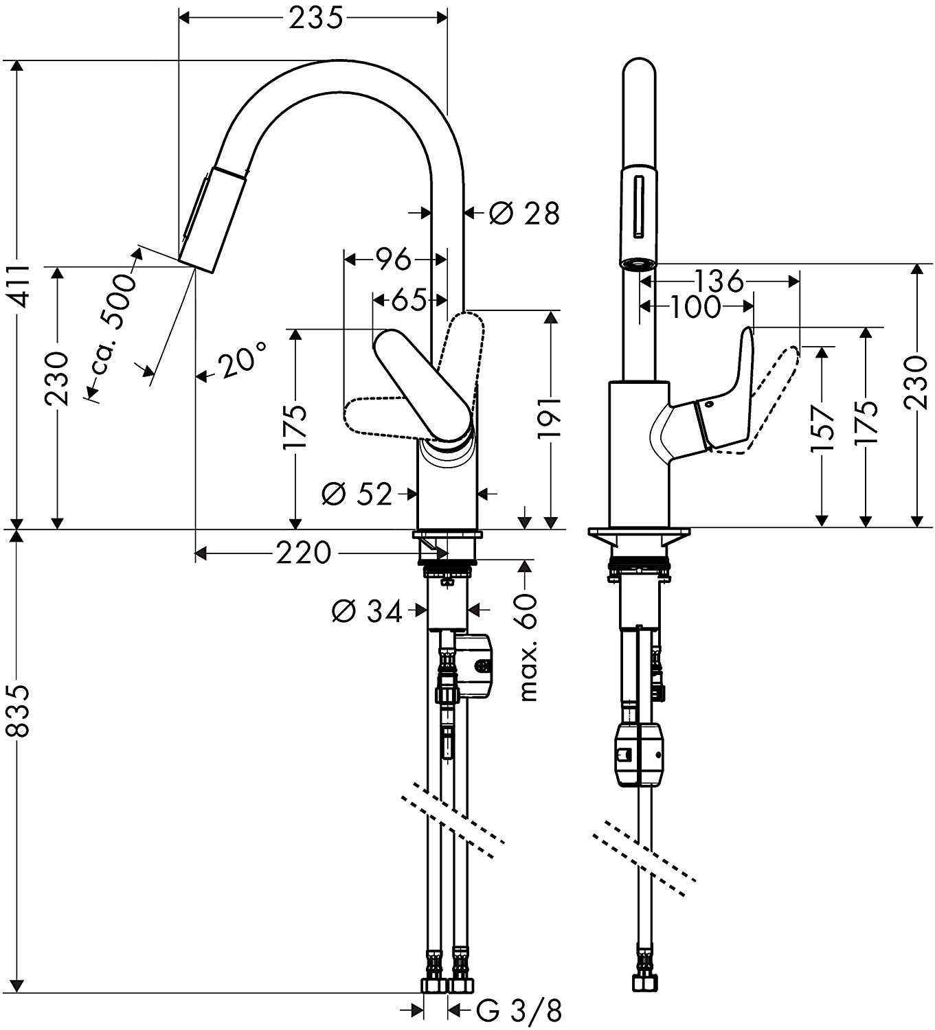 Vòi rửa bát Hansgrohe Focus 240 | 31815000