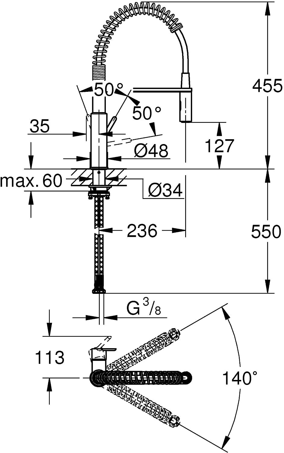 Vòi chậu rửa bát Grohe Get | 30361000