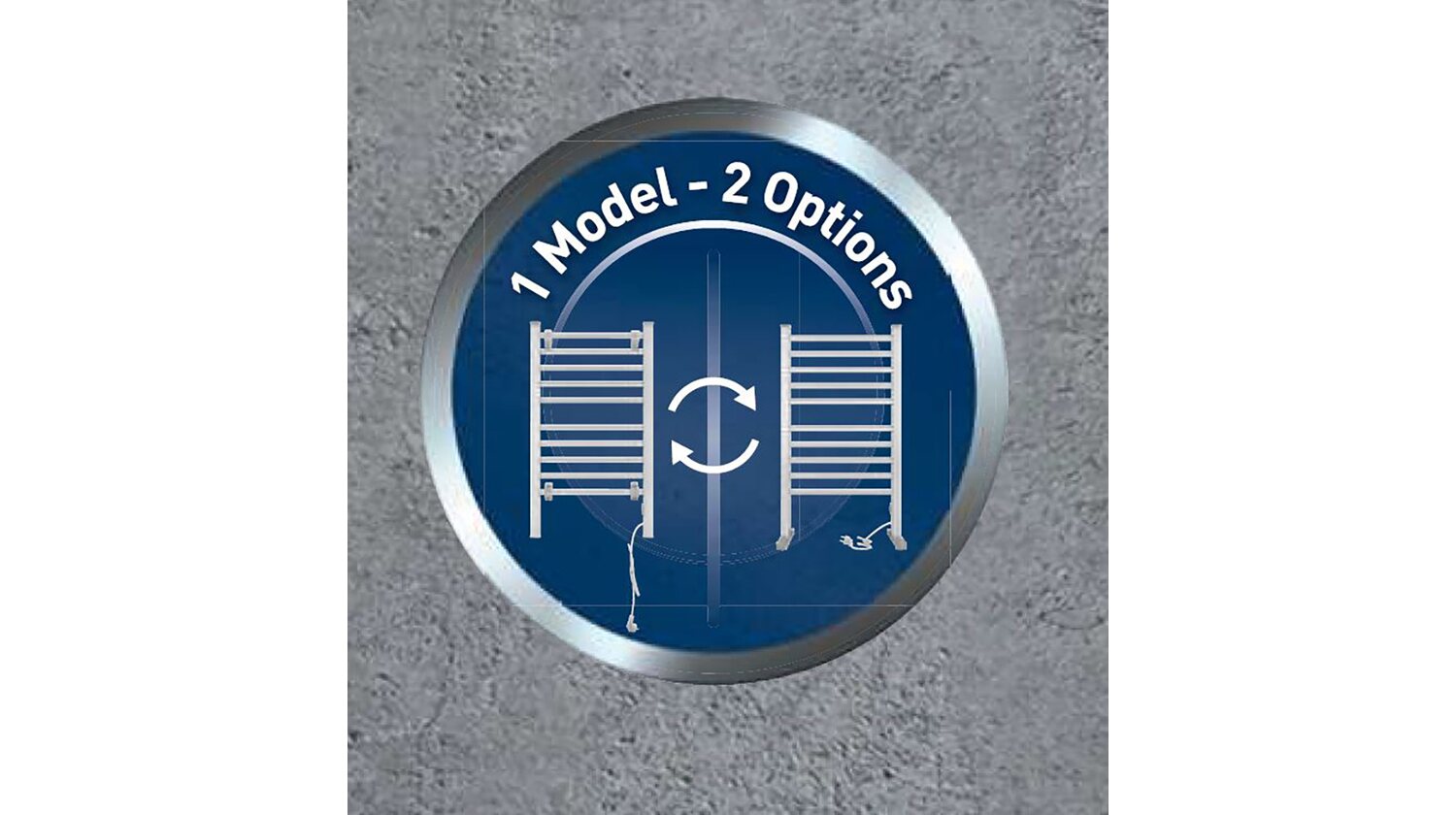 Giá sưởi khăn tắm điện Olpe 150W màu bạc 95x53 cm