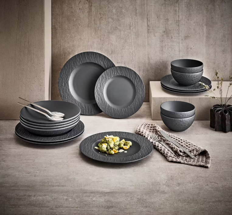 Set bát đĩa Villeroy Boch Manufacture Rock 16 món