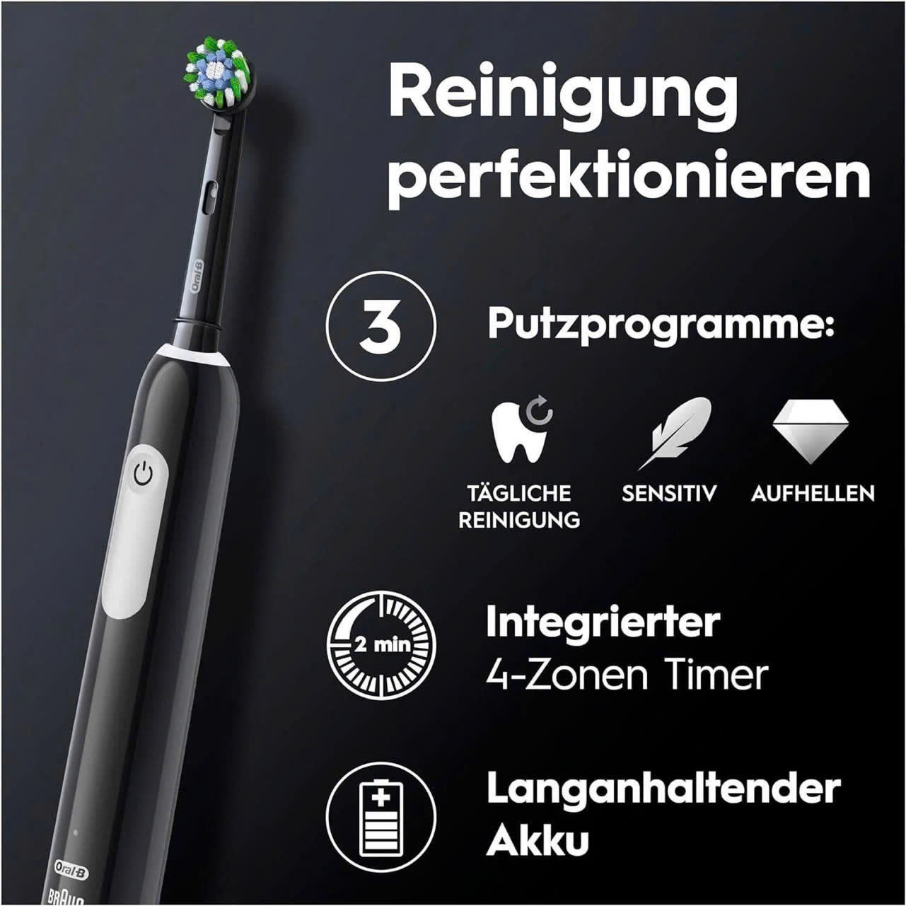 Bàn Chải Đánh Răng Điện Oral-B kèm 3 đầu bàn chải | Pro 1 SIOC
