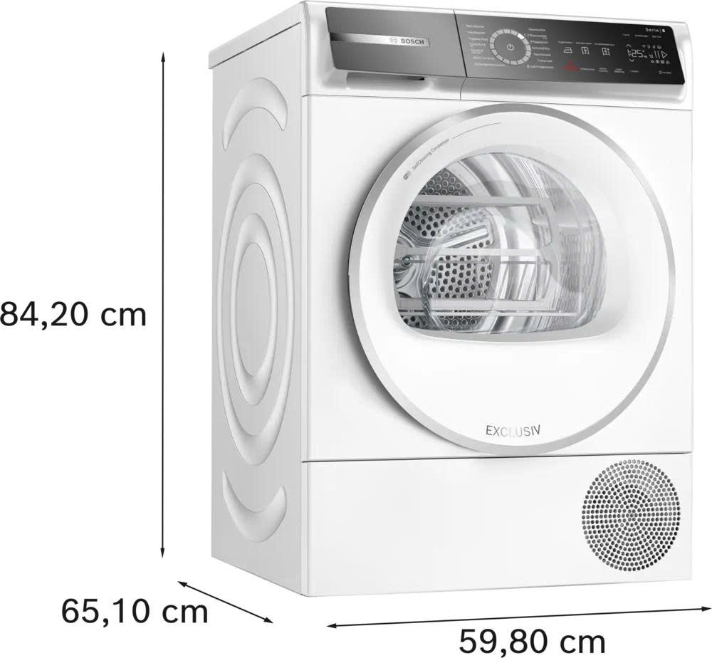 Máy sấy quần áo Bosch Series 8 9kg, sấy thông minh | WQB245B90