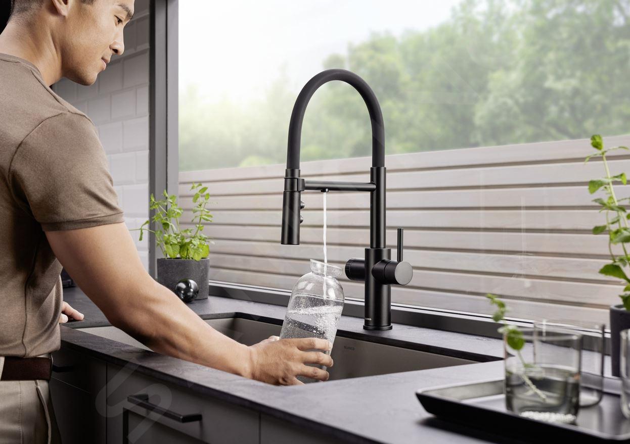 Vòi rửa bát Blanco Catris Filter, kèm vòi nước lọc | 526707 - Màu đen