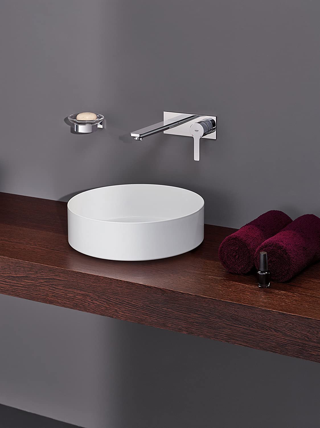 Vòi Lavabo âm tường Grohe Lineare | 23444001+23571000