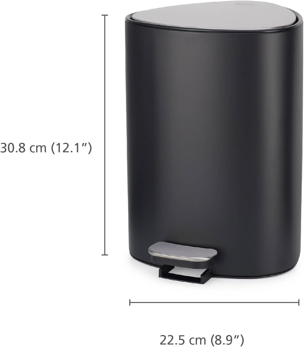 Thùng rác có bàn đạp màu đen nhám Joseph Joseph EasyStore 5L | 70595