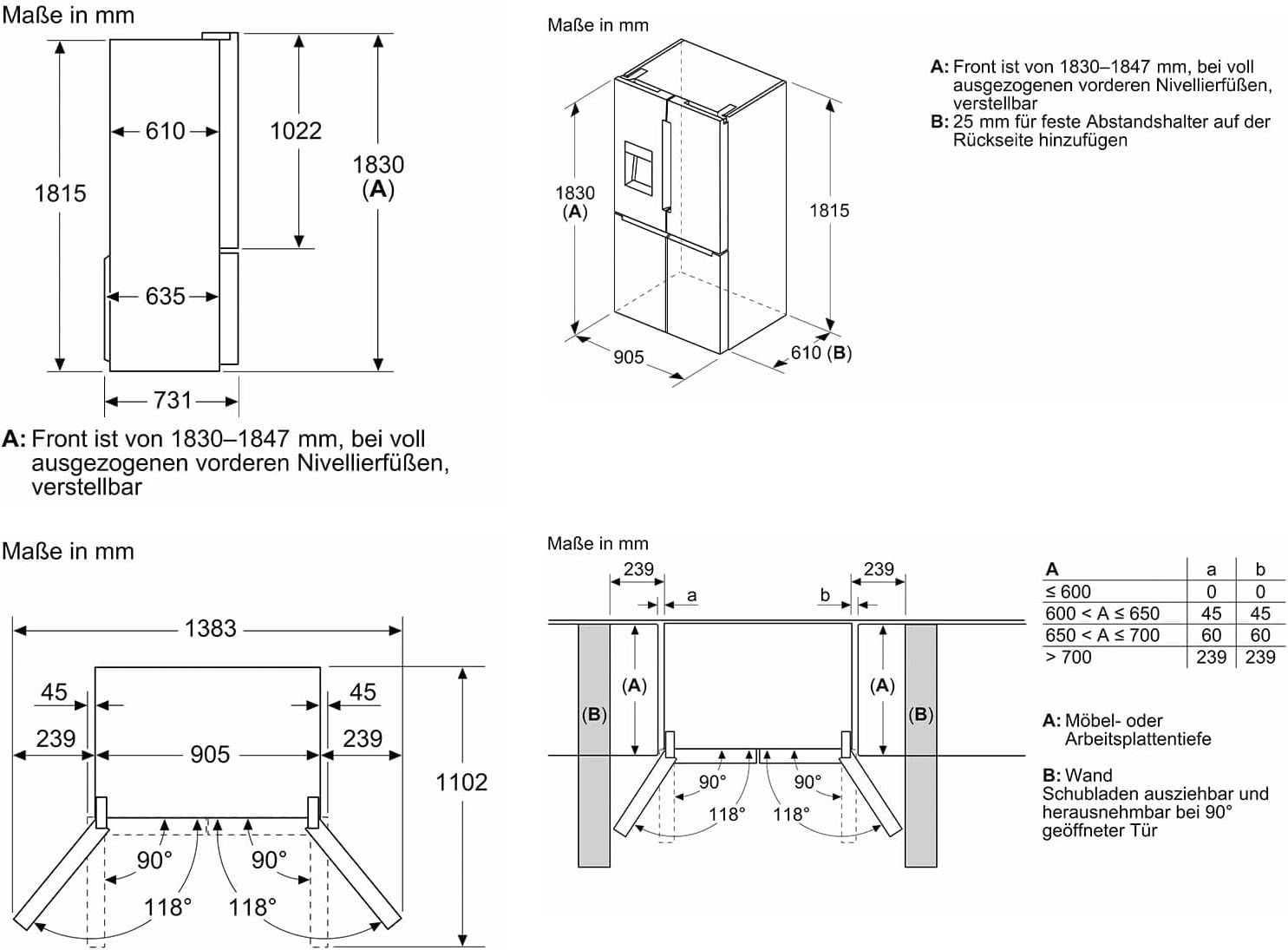 Tủ lạnh 4 cánh Bosch Series 6 | KFI96AXEA