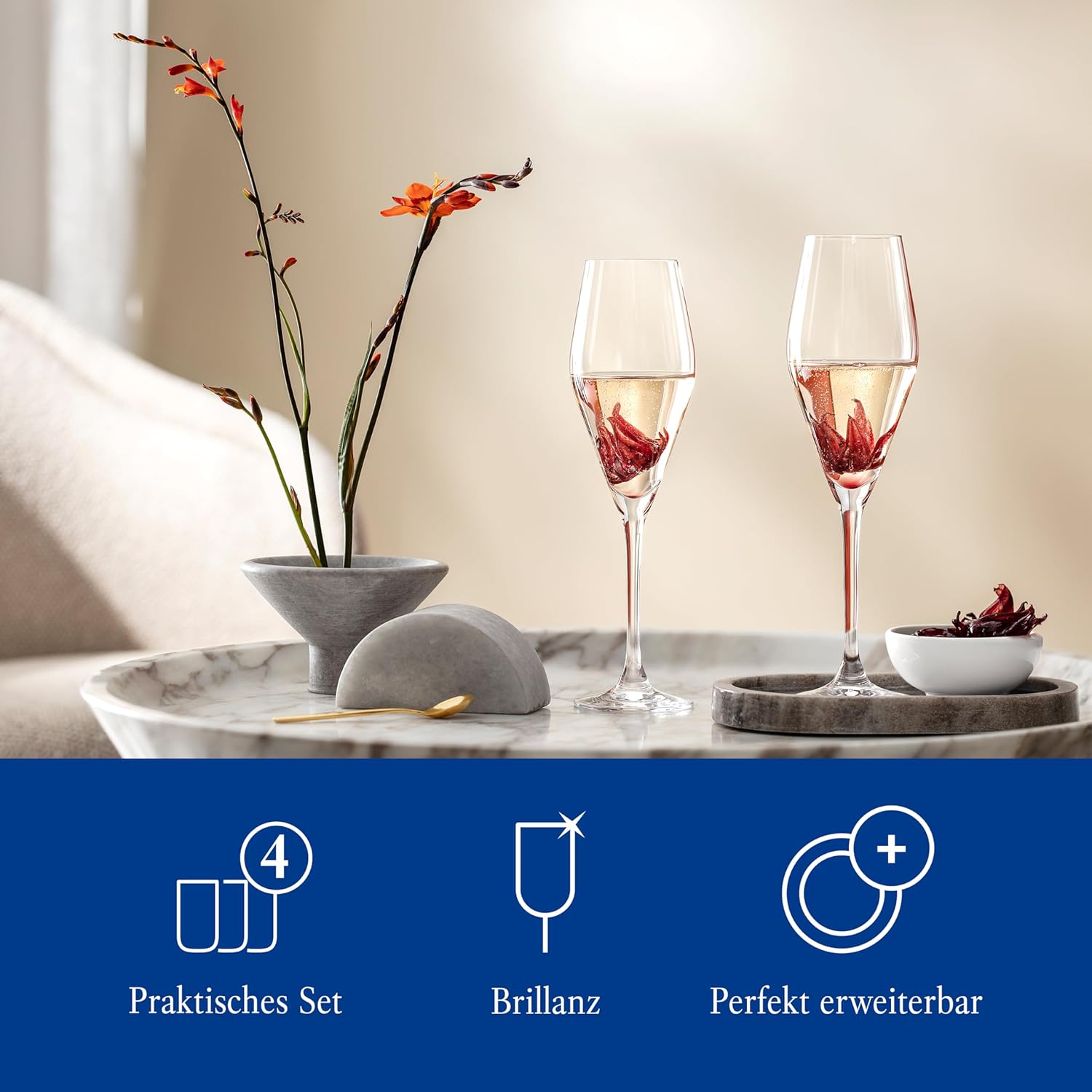 Bộ 4 ly Champagne Villeroy & Boch La Divina 260 ml | 11-3667-8131