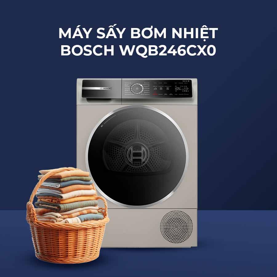 Máy sấy bơm nhiệt Bosch 9kg Series 8 | WQB246CX0