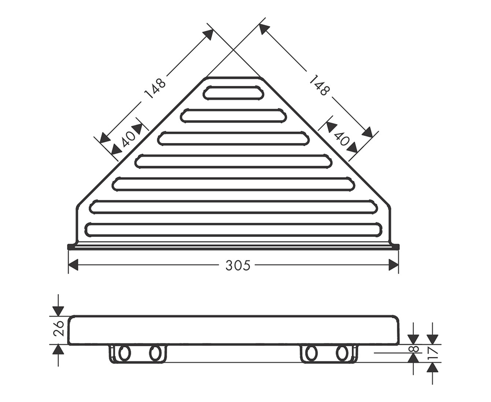 Kệ góc Hansgrohe AddStoris màu đen | 41741670