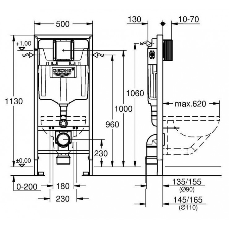 Két nước âm tường Grohe Rapid SL | 38528001