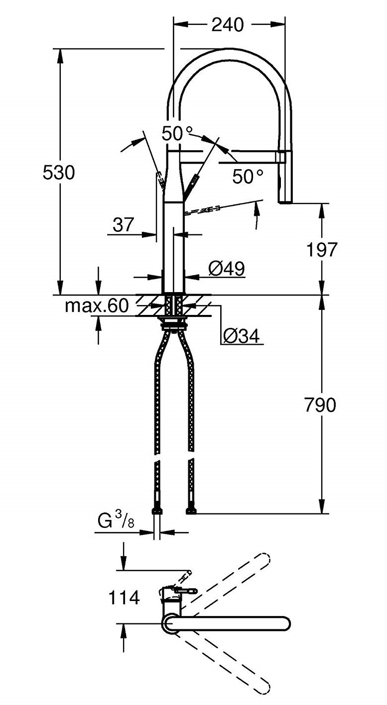 Vòi rửa bát Grohe Essence Newv | 30294000