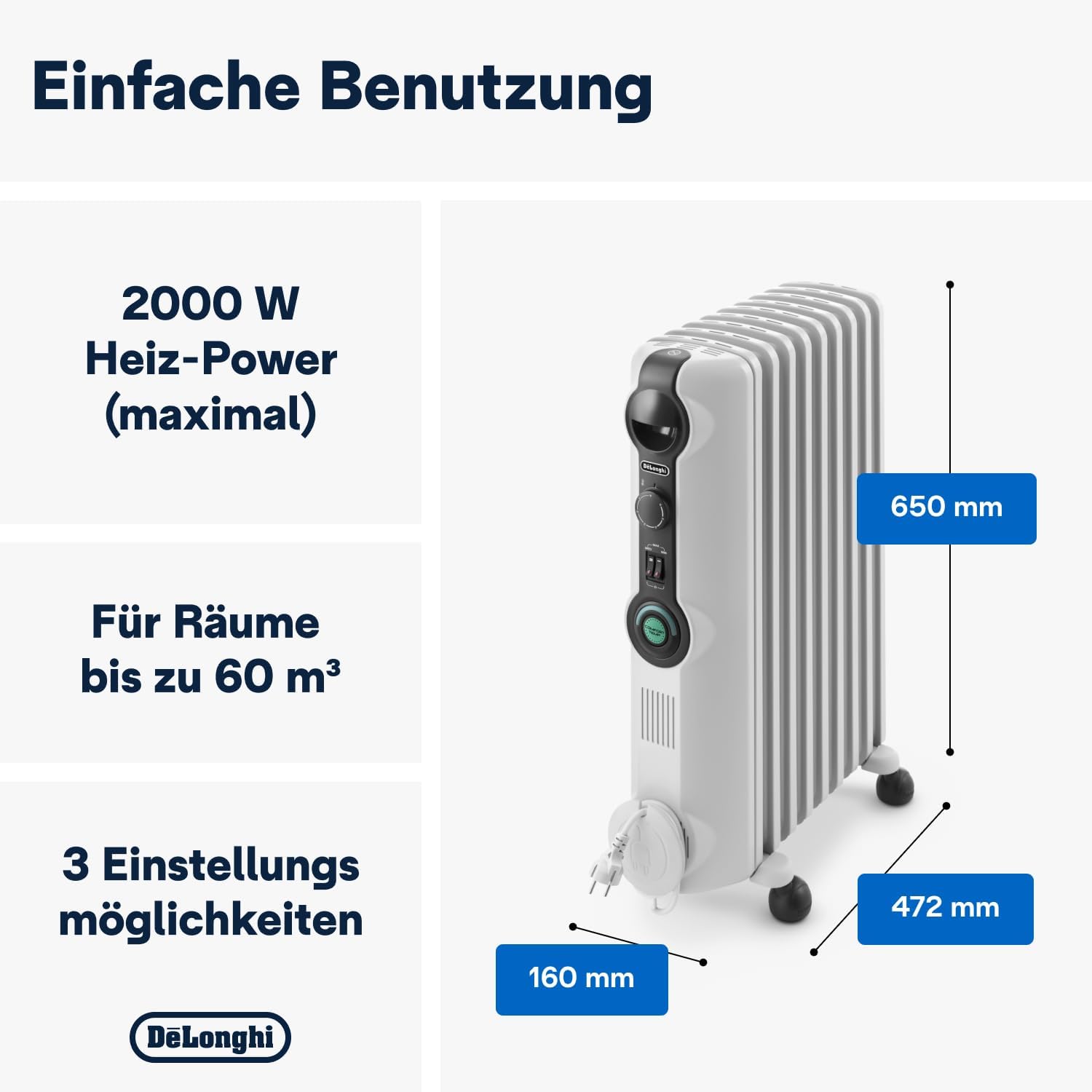 Máy sưởi dầu DeLonghi Radia S, 9 thanh | TRRS0920C