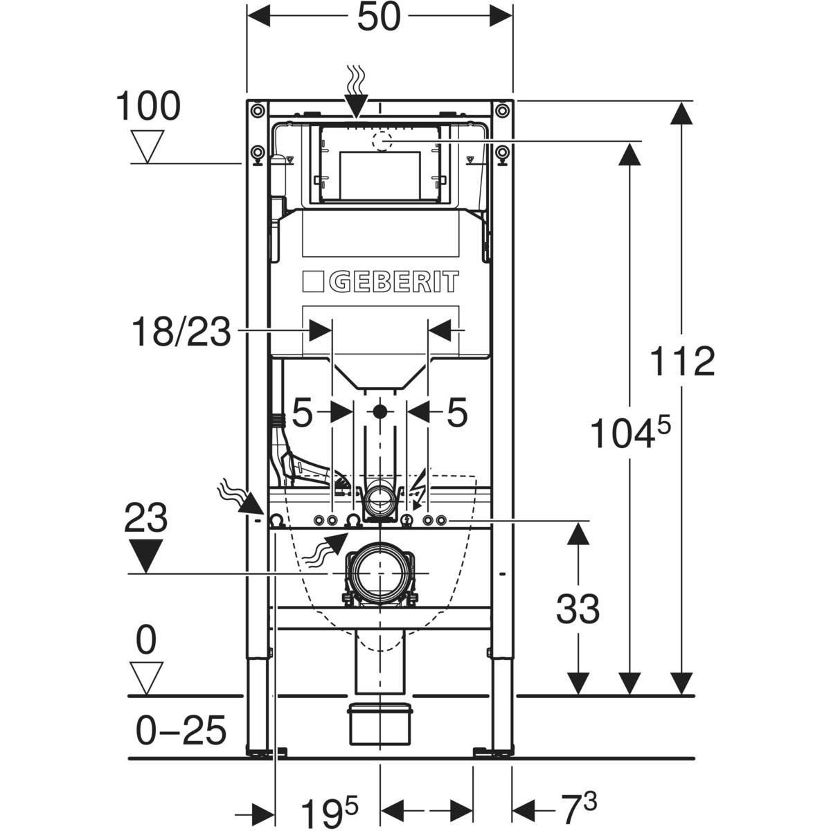 Két nước âm tường Geberit Duofix SIGMA | 111.300.00.6