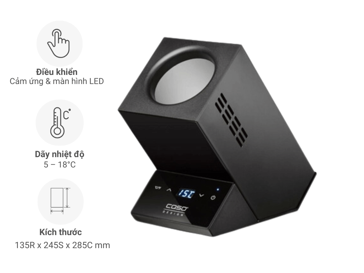 Bình Giữ Lạnh Rượu Caso WineCase One Black | 614