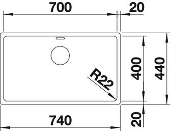 Chậu rửa bát âm 1 hố Blanco Andano 700U | 522971