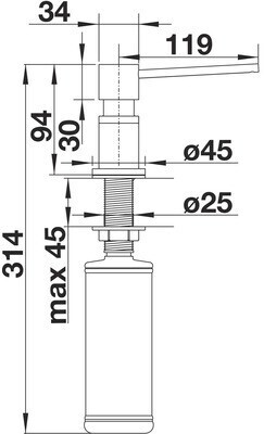 Bình đựng xà phòng rửa bát Blanco Lato | 525815